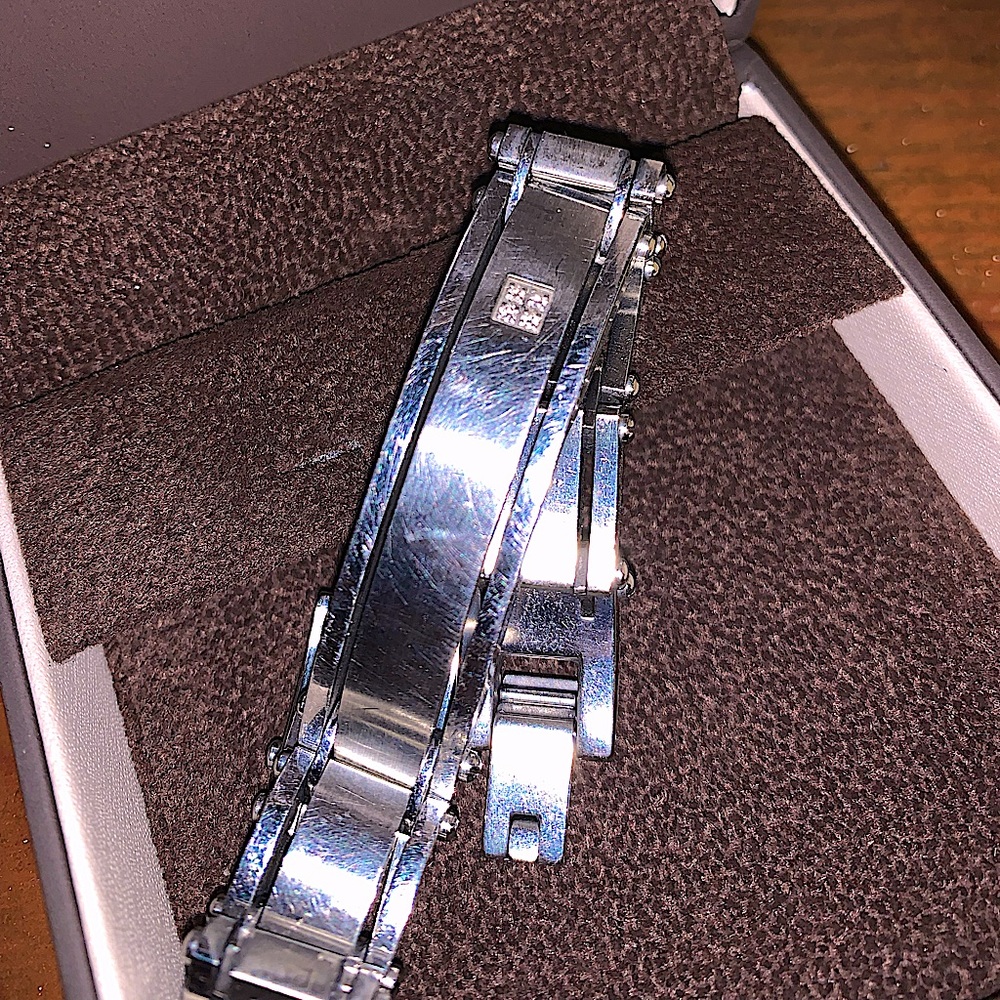 Men’s Diamond and Stainless Steel Bracelet